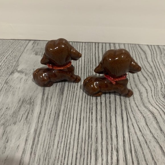 Vintage Red Clay Daschund? Hound? Puppies Fugurines - Picture 4 of 6